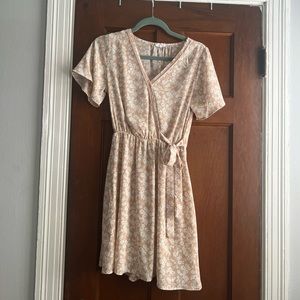 Cream Wrap Dress